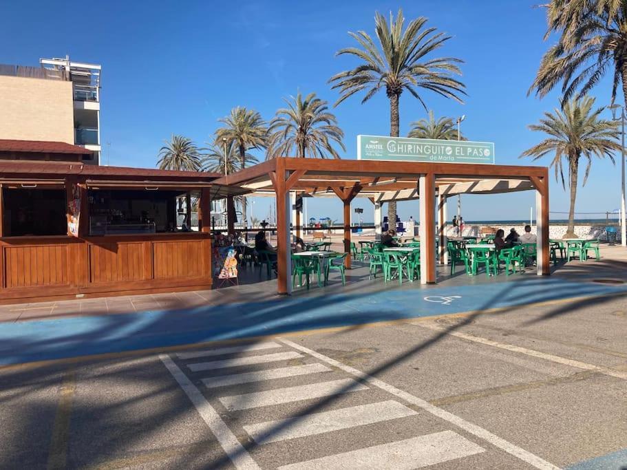Coqueto Apartamento De Playa Con Piscina Y Terraza バレンシア エクステリア 写真